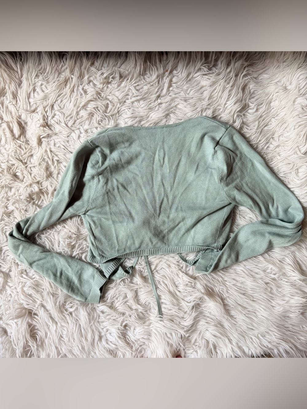 Astr the label knit wrap ballet sweater sage green S - Picture 5 of 5